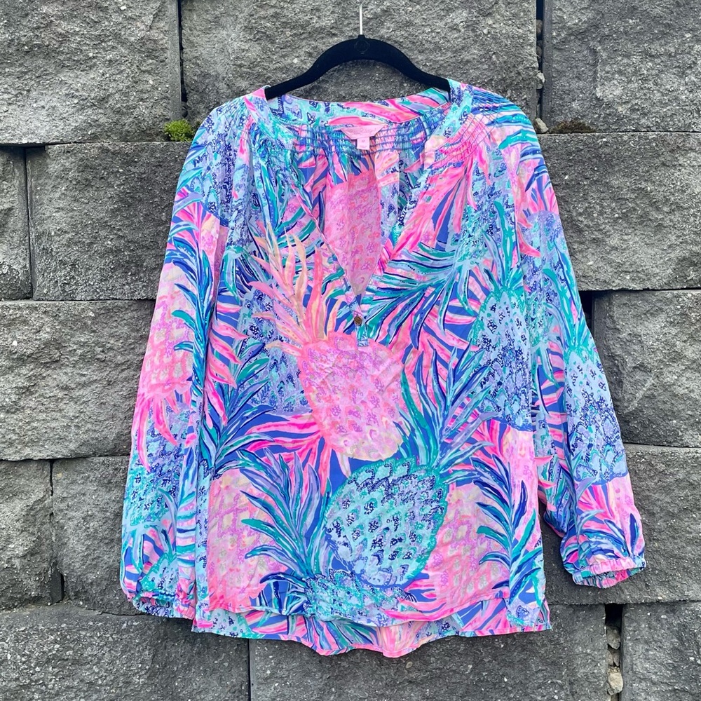 Lilly Pulitzer Elsa Silk Top Size Medium